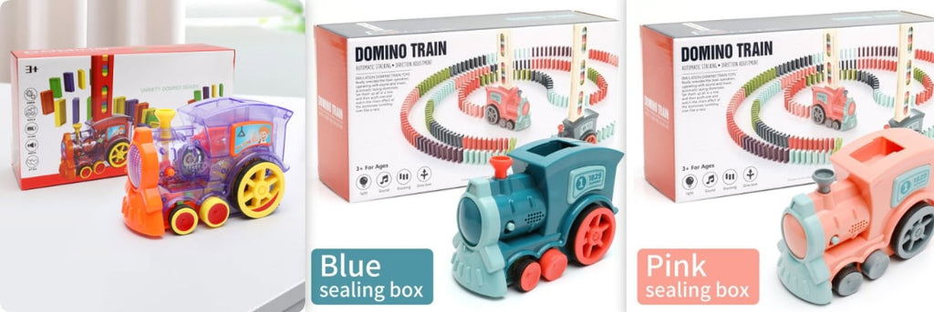 Kids' Domino Train Toy Game with Automatic Dispenser Electric Steam Locomotive Mexican Dominoes Set - Image 16