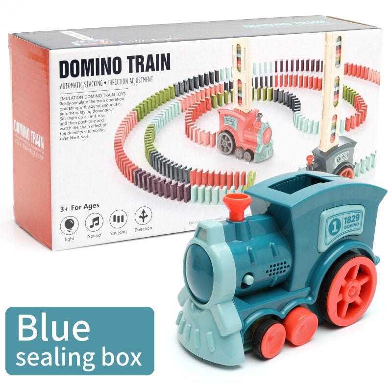 Kids' Domino Train Toy Game with Automatic Dispenser Electric Steam Locomotive Mexican Dominoes Set - Image 19