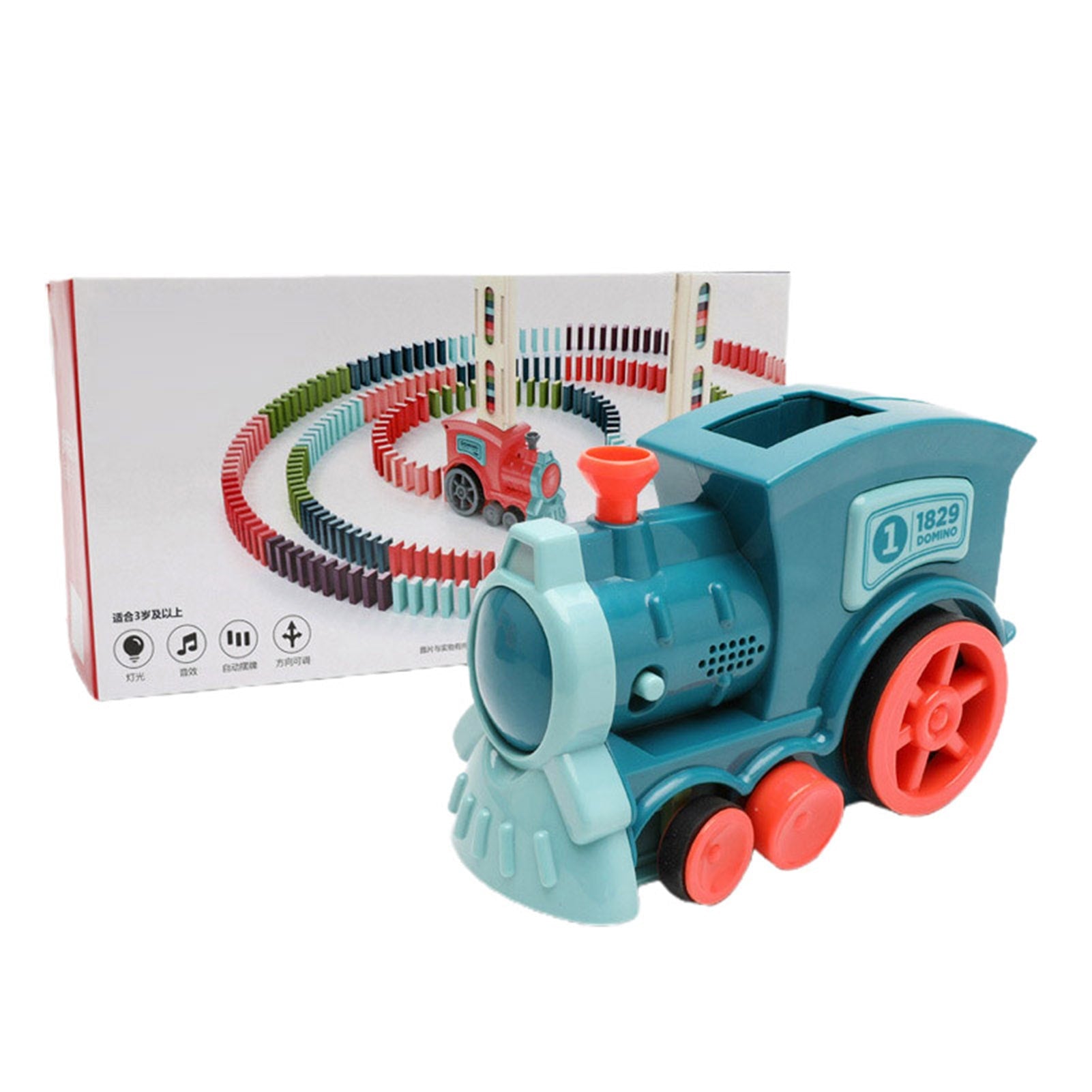 Kids' Domino Train Toy Game with Automatic Dispenser Electric Steam Locomotive Mexican Dominoes Set - Image 20