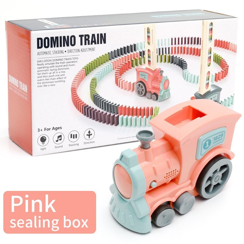 Kids' Domino Train Toy Game with Automatic Dispenser Electric Steam Locomotive Mexican Dominoes Set - Image 22