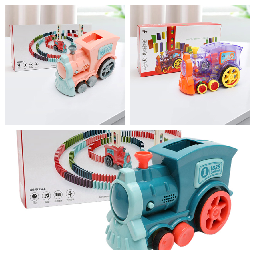 Kids' Domino Train Toy Game with Automatic Dispenser Electric Steam Locomotive Mexican Dominoes Set - Image 5