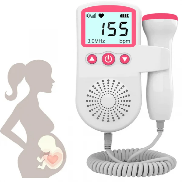 Kids' Fetal Doppler Pregnancy Monitor at Home with Backlit Lcd Display and Handheld Probe - Image 1