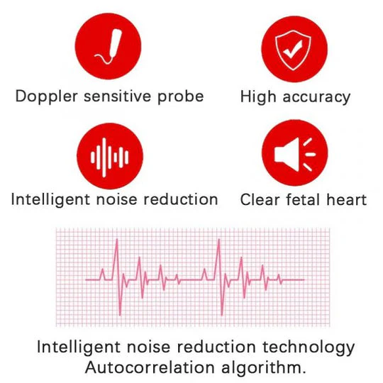 Kids' Fetal Doppler Pregnancy Monitor at Home with Backlit Lcd Display and Handheld Probe - Image 5