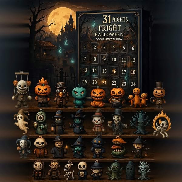 Kids' Halloween Advent Calendar Countdown with Spooky Miniature Figurines - Image 1