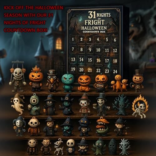 Kids' Halloween Advent Calendar Countdown with Spooky Miniature Figurines - Image 2