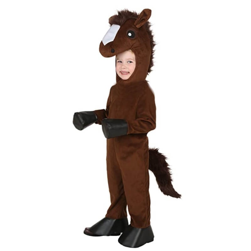 Kids' Halloween Animal Costume Plush Dinosaur Vampire Dress Up with Hood - Image 1