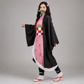 Kids' Halloween Anime Cosplay Costume and Outfit Set with Kimono Haori Jacket and Wide Leg Wraps - Image 1