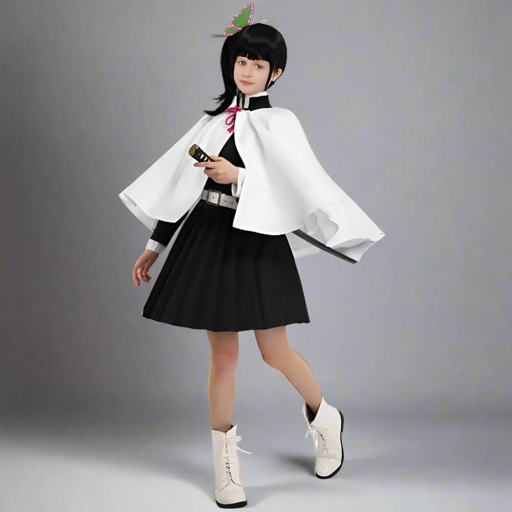 Kids' Halloween Anime Cosplay Costume and Outfit Set with Kimono Haori Jacket and Wide Leg Wraps - Image 15