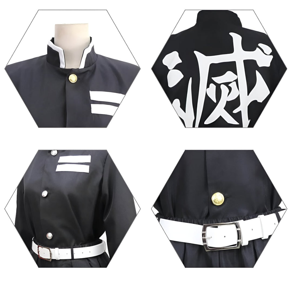 Kids' Halloween Anime Cosplay Costume and Outfits with Flame Pattern Cape Jacket and Leg Wraps - Image 6