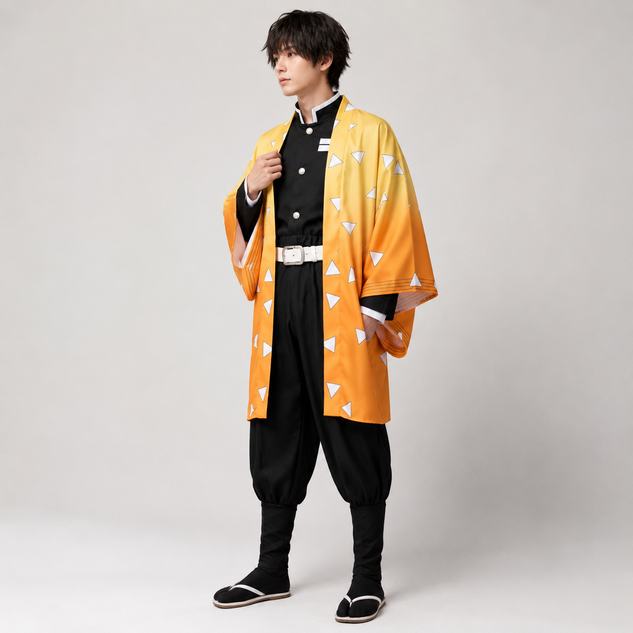 Kids' Halloween Anime Cosplay Costume with Haori Jacket and Fox for Character Party Dress-Up - Image 1