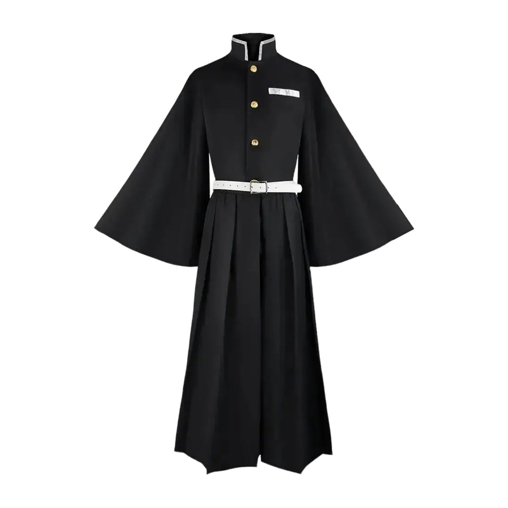 Kids' Halloween Anime Cosplay Costume with High Collar Jacket Wide-Leg Pants and Gold Buttons - Image 3