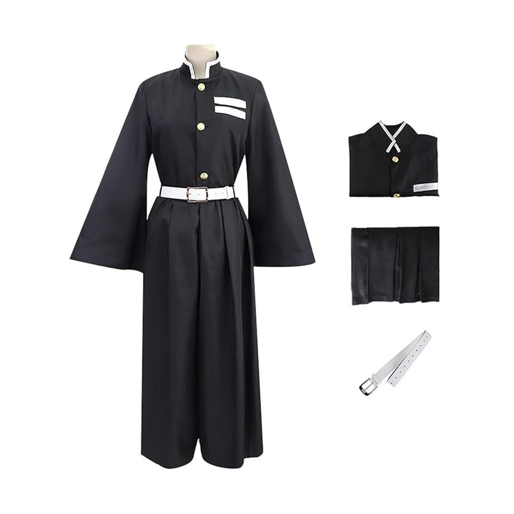 Kids' Halloween Anime Cosplay Costume with High Collar Jacket Wide-Leg Pants and Gold Buttons - Image 7