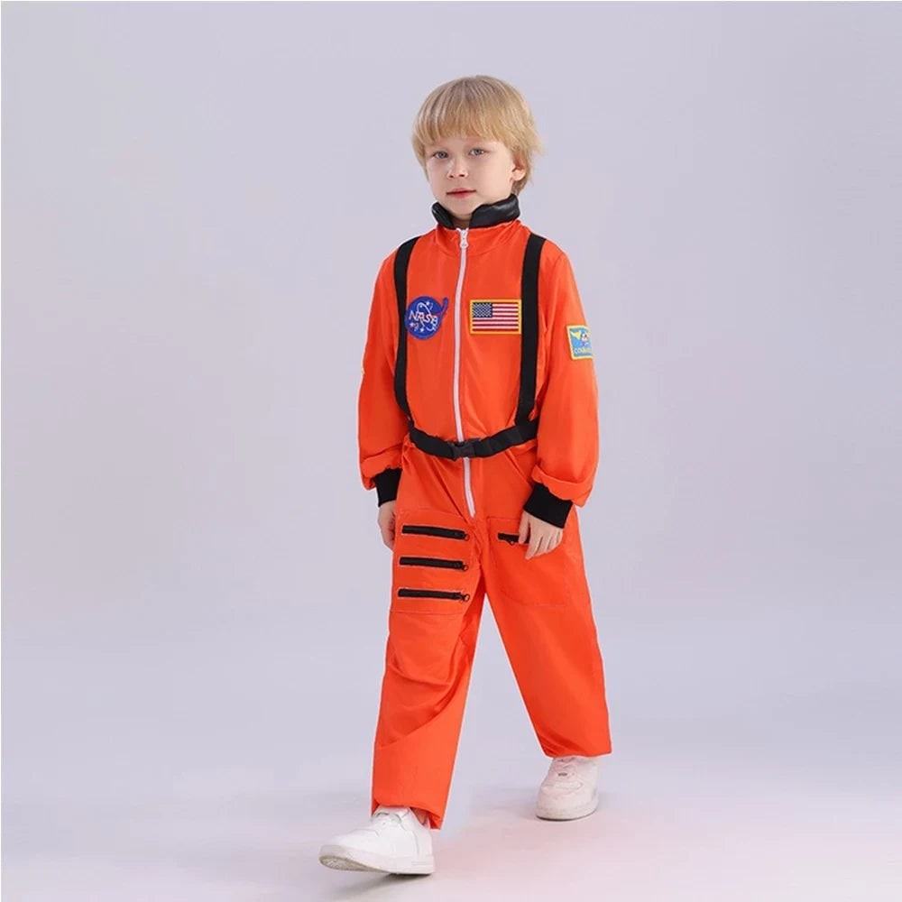 Kids' Halloween Astronaut Costume Suit Patches Full Jumpsuit for Space Explorer Party - Image 3