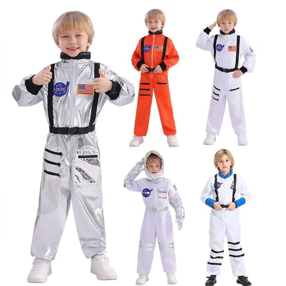 Kids' Halloween Astronaut Costume Suit Patches Full Jumpsuit for Space Explorer Party - Image 5