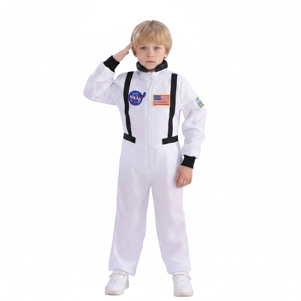Kids' Halloween Astronaut Costume Suit Patches Full Jumpsuit for Space Explorer Party - Image 8