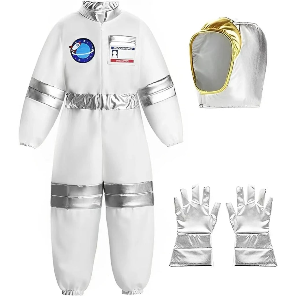 Kids' Halloween Astronaut Costume Suit with Helmet and Gloves for Space Explorer Role Play - Image 5