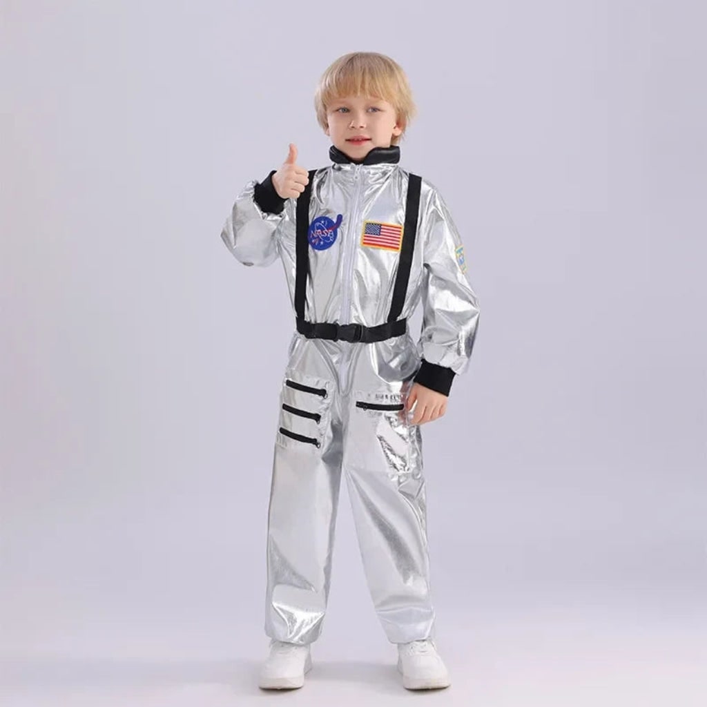 Kids' Halloween Astronaut Suit Costume for Space Patches and Jumpsuit Design Female - Image 2