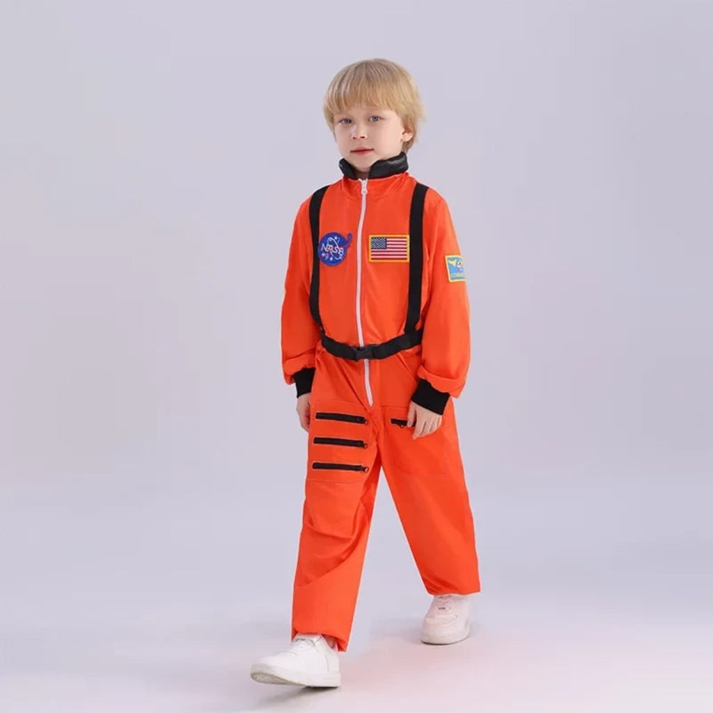 Kids' Halloween Astronaut Suit Costume for Space Patches and Jumpsuit Design Female - Image 3