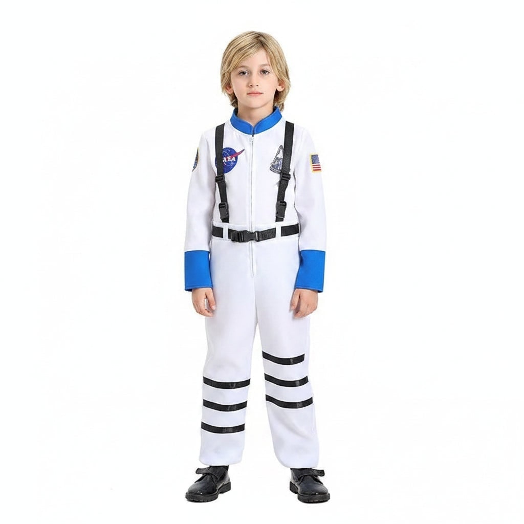 Kids' Halloween Astronaut Suit Costume for Space Patches and Jumpsuit Design Female - Image 4