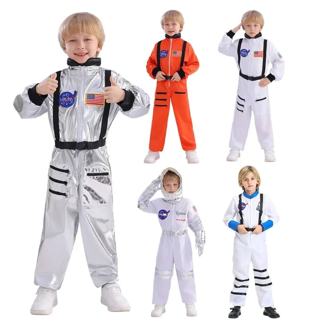 Kids' Halloween Astronaut Suit Costume for Space Patches and Jumpsuit Design Female - Image 6