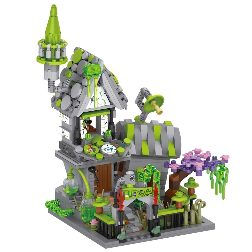 Kids' Halloween Building Blocks Magnetic Tiles Toy Set with Pumpkin House and Spooky Figures - Image 6