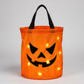 Kids' Halloween Candy Bag Bucket for Trick or Treat with LED Light Up Pumpkin Design - Image 1