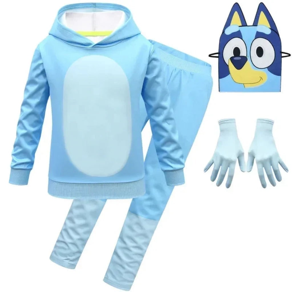 Kids' Halloween Character Costume with Mask Hoodie and Pants Set for Dress Up Party - Image 3