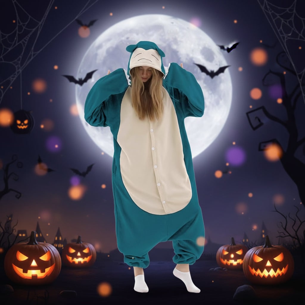 Kids' Halloween Christmas Onesie Pajamas with Character Hood and Fleece for Xmas Party - Image 4