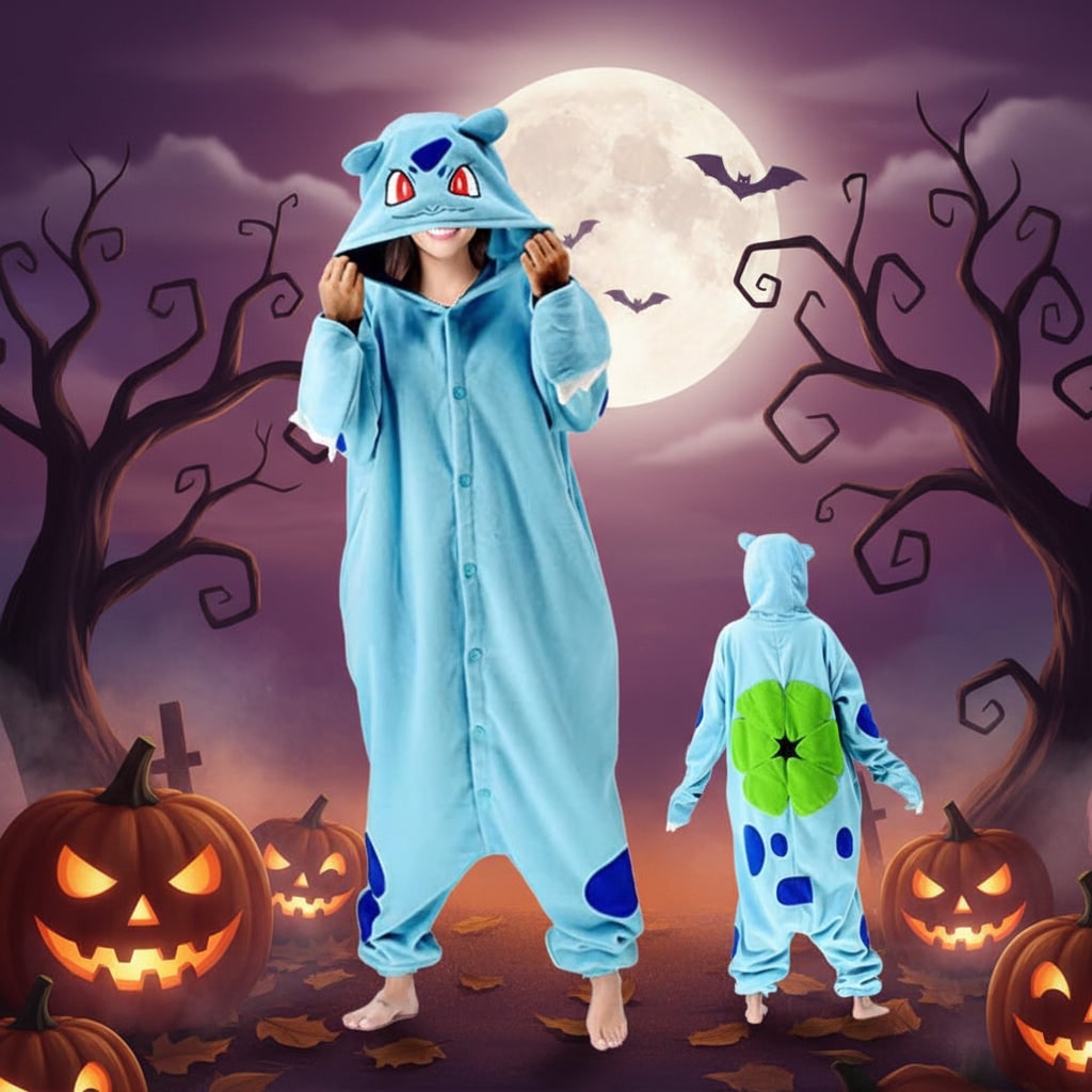 Kids' Halloween Christmas Onesie Pajamas with Character Hood and Fleece for Xmas Party - Image 5