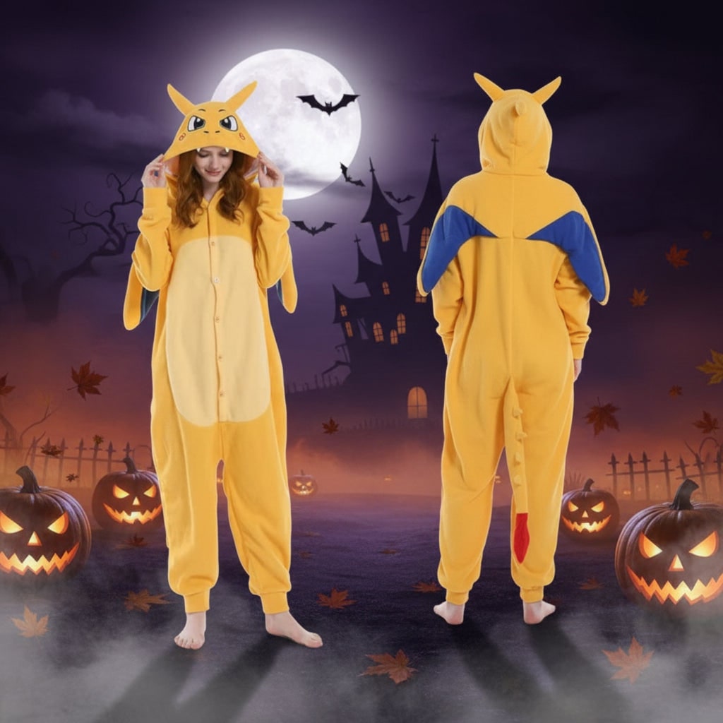 Kids' Halloween Christmas Onesie Pajamas with Character Hood and Fleece for Xmas Party - Image 8