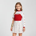 Kids' Halloween Cosplay Anime Costume with Red High-Neck Top Pleated Skirt Synthetic - Image 1
