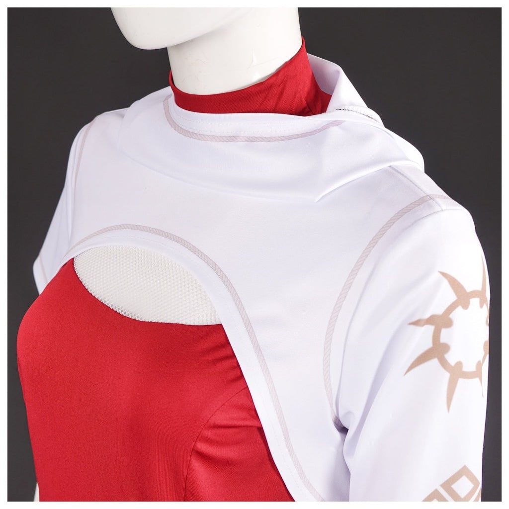 Kids' Halloween Cosplay Anime Costume with Red High-Neck Top Pleated Skirt Synthetic - Image 7