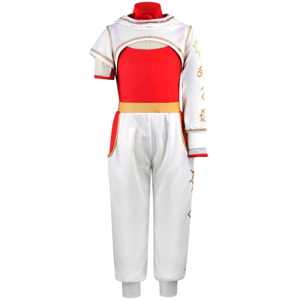 Kids' Halloween Cosplay Costume Jumpsuit with Asymmetrical Sleeves Gold Wrist Cuff Blonde - Image 6
