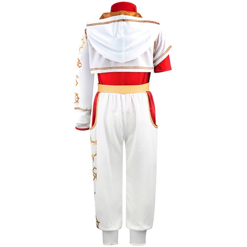 Kids' Halloween Cosplay Costume Jumpsuit with Asymmetrical Sleeves Gold Wrist Cuff Blonde - Image 7