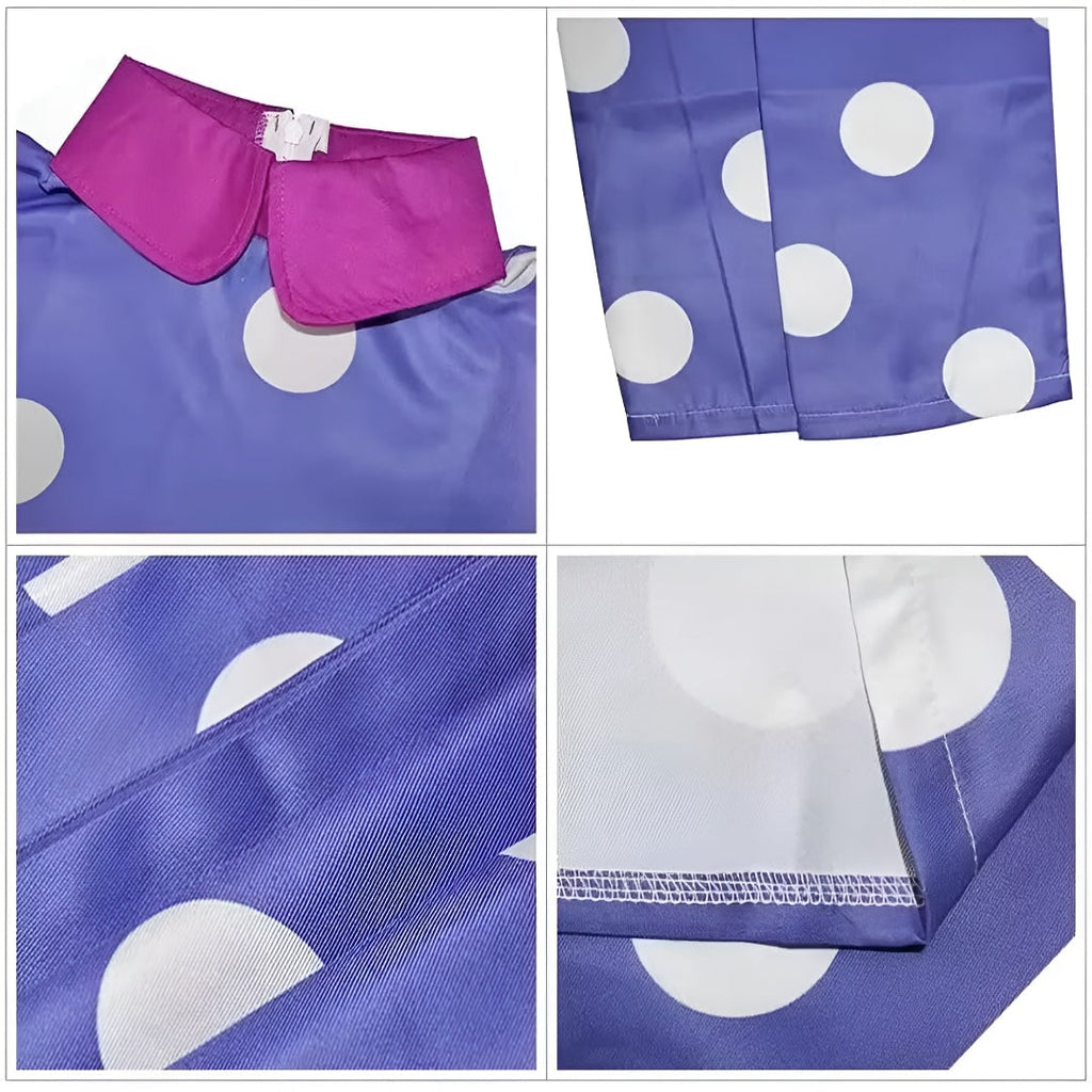 Kids' Halloween Cosplay Costume Polka Dot Dress with and Tights for Party and Themed Events - Image 6