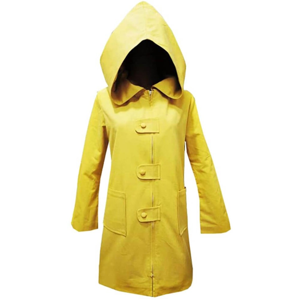 Kids' Halloween Cosplay Costume Yellow Raincoat Jacket with Hooded Design and Front Zipper Closure - Image 3