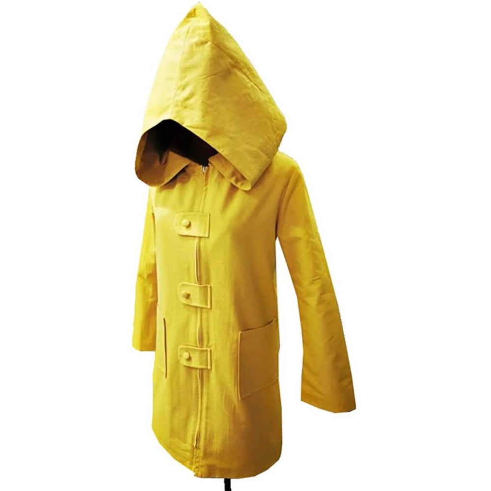 Kids' Halloween Cosplay Costume Yellow Raincoat Jacket with Hooded Design and Front Zipper Closure - Image 5