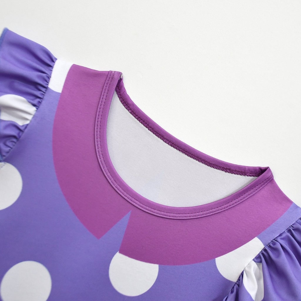 Kids' Halloween Costumes for Princess Dress with Polka Dot Pattern Flutter Sleeves - Image 5