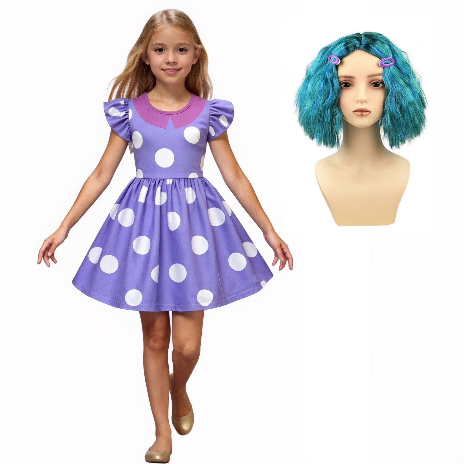 Kids' Halloween Costumes for Princess Polka Dot Ruffle Dress Pirate - Image 2