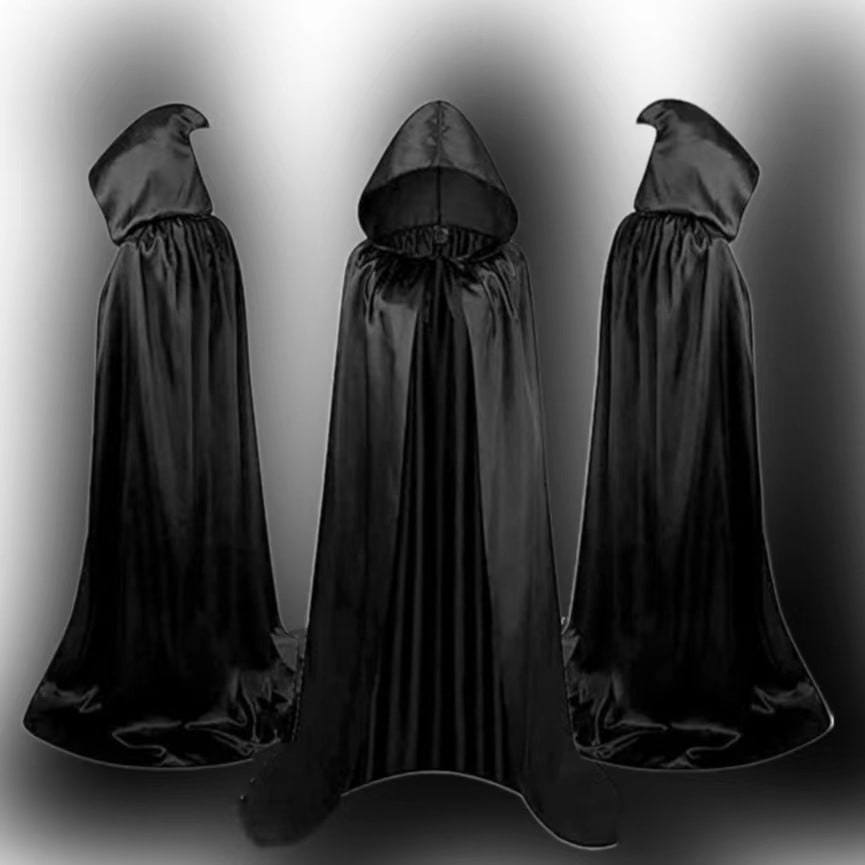 Kids' Halloween Hooded Cloak with Hood and Tie Closure for Costume Party With Red Cape - Image 4