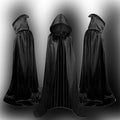 Kids' Halloween Hooded Cloak with Hood and Tie Closure for Costume Party With Red Cape - Image 4