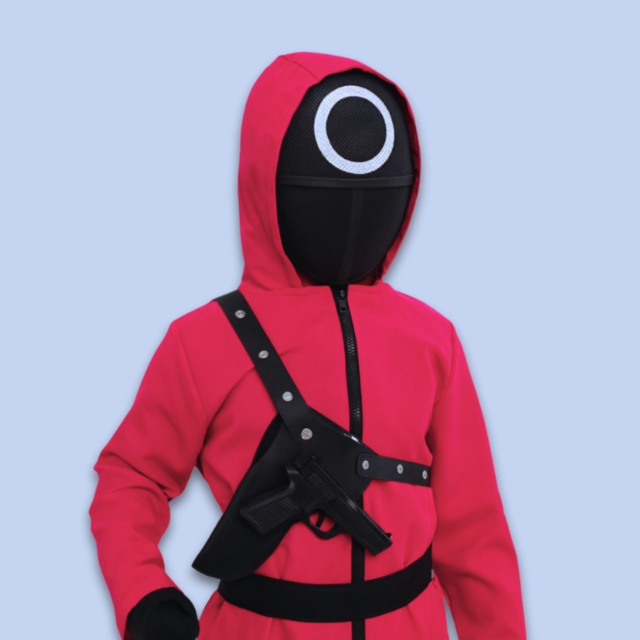Kids' Halloween Hooded Jumpsuit Costume with Mesh Mask and Gloves Trick-Or-Treat - Image 3