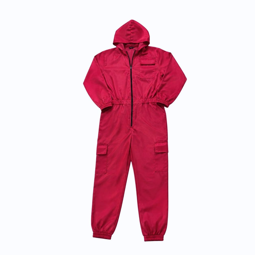 Kids' Halloween Hooded Jumpsuit Costume with Mesh Mask and Gloves Trick-Or-Treat - Image 4