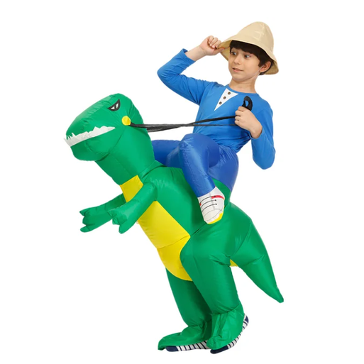 Kids' Halloween Inflatable Dinosaur Costume Outfit Suit with Built-In Fan and Ride-On Design - Image 4