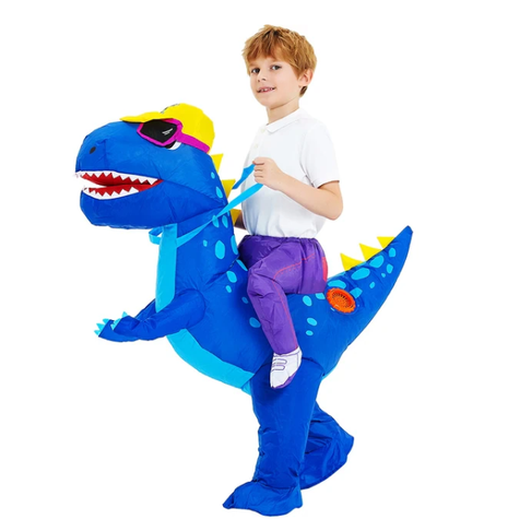 Kids' Halloween Inflatable Dinosaur Costume Outfit Suit with Built-In Fan and Ride-On Design - Image 5