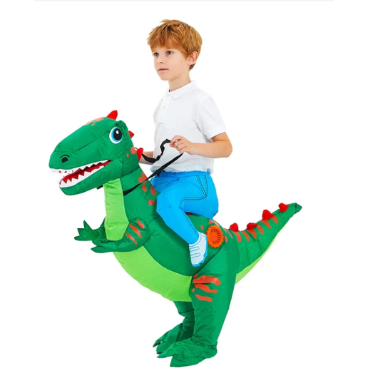Kids' Halloween Inflatable Dinosaur Costume Outfit Suit with Built-In Fan and Ride-On Design - Image 6