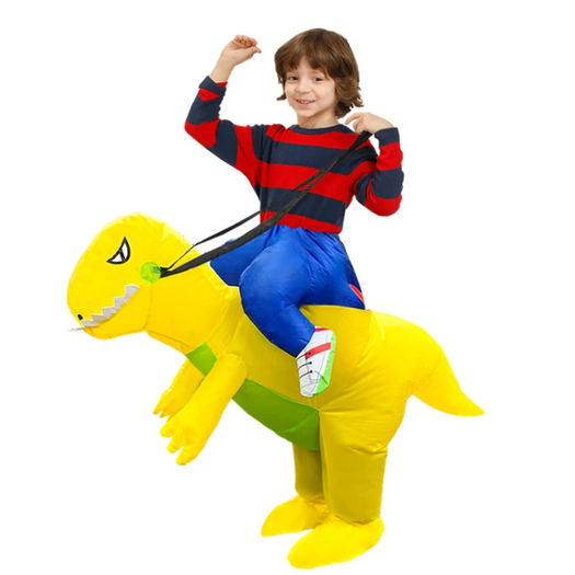 Kids' Halloween Inflatable Dinosaur Costume Outfit Suit with Built-In Fan and Ride-On Design - Image 8