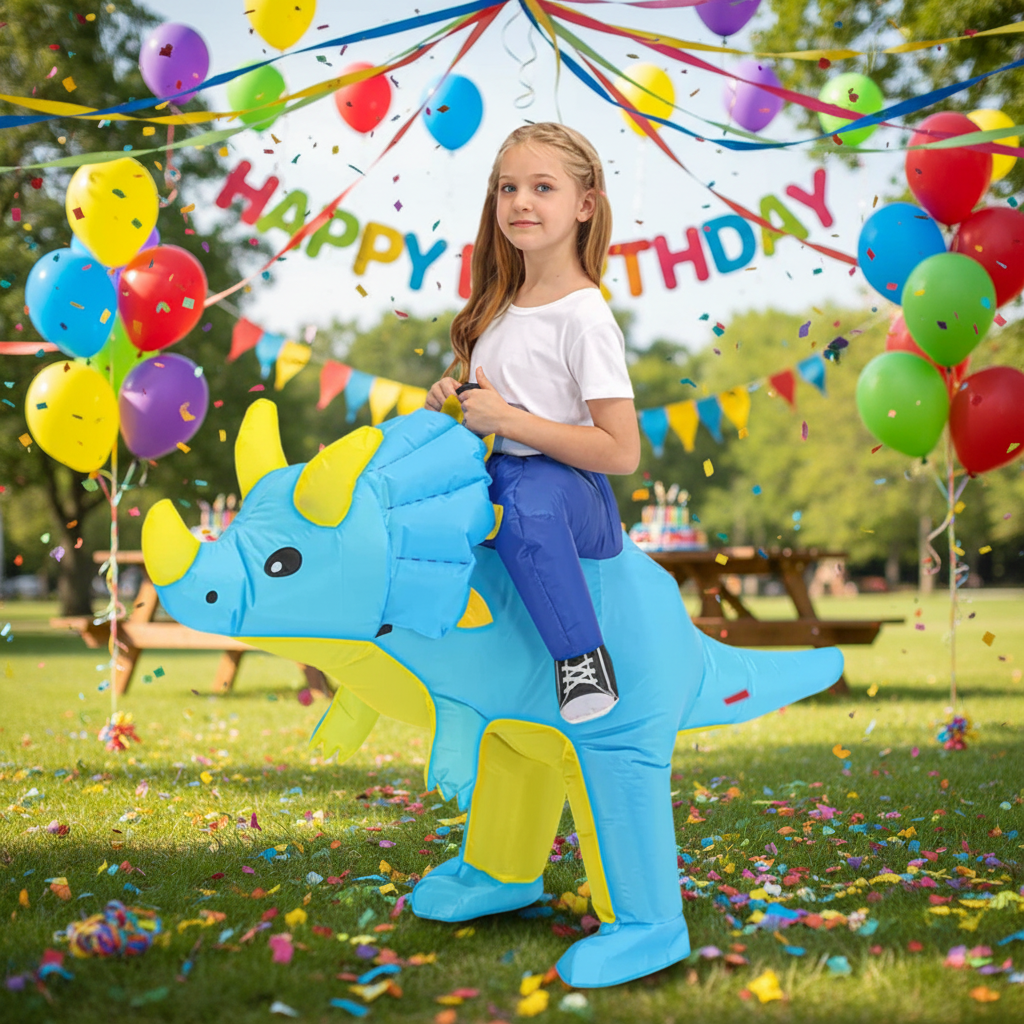 Kids' Halloween Inflatable Dinosaur Costume Suit with Step-In Design and Battery Fan for Party - Image 7