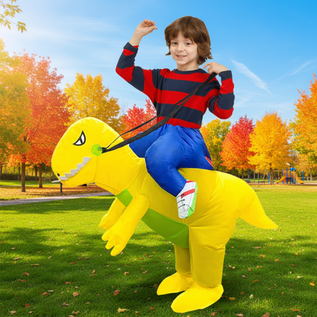 Kids' Halloween Inflatable Dinosaur Costume Suit with Step-In Design and Battery Fan for Party - Image 8