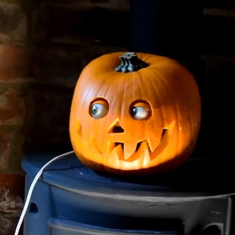 Kids' Halloween Jack O Lantern Pumpkin Decor with Animatronic Moving Eyes for Scary Party Prop - Image 13